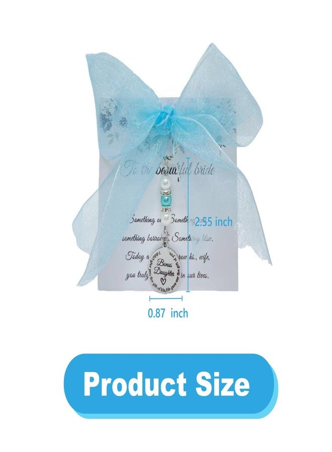 ZGGAZCA Something Blue for Bride Bouquet Charm Bridal Charm for Future Daughter in Law on Wedding Day Sentimental Boquet Card from Mother of the Groom Blue Pearl Brides for Bridal Shower - Image 2
